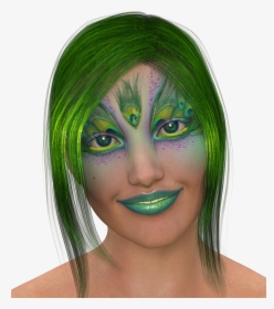 Mujer Con Cabello Verde, HD Png Download, Free Download