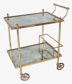 Vintage Brass And Antiqued Mirror Bar Cart - Sofa Tables, HD Png Download, Free Download