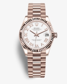 Rolex Datejust 31 31mm 18 Kt Everose Gold White Dial - Rolex Oyster Perpetual Datejust 31 Rose Gold, HD Png Download, Free Download