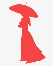 Woman With Umbrella Silhouette, HD Png Download, Free Download