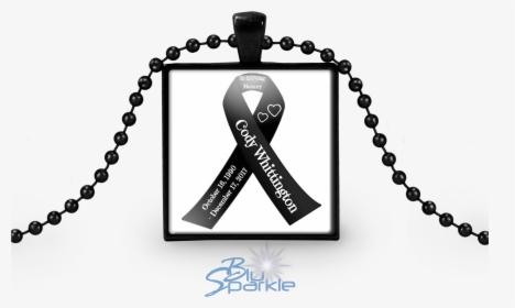 Personalized Awareness Ribbon Square Pendants - Fox Slik Bobbin Blue, HD Png Download, Free Download