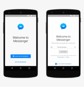 Facebook Messenger Signup - Phone Number Login Android, HD Png Download, Free Download