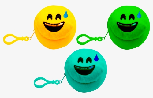 Smiley Face Plush Coin Purse Case Yellow Green Light - Smiley, HD Png Download, Free Download