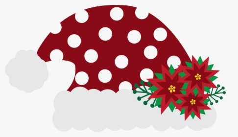 Santa Hat Polka Dot With Flowers, HD Png Download, Free Download