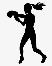 Boxing Girl Silhouette Png, Transparent Png, Free Download