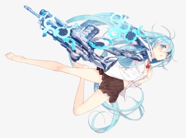 Anime Girl With Gun Png, Transparent Png, Free Download