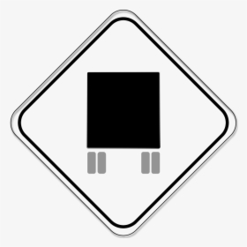 Road Sign With The Outline Of A Tractor-trailer Silhouette, HD Png Download, Free Download