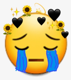 #triste #emoji #emoticon #happy # Edit #picsart #desenho - Flower Crown Png Emoji, Transparent Png, Free Download
