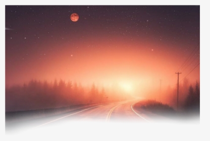 #paisaje #naranja #rojo #arboles #bosque - Night, HD Png Download, Free Download