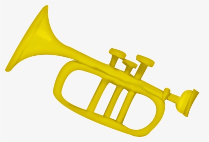 Cartoon Trumpet Png Clip Art Black And White - Cartoon Transparent Trumpet, Png Download, Free Download