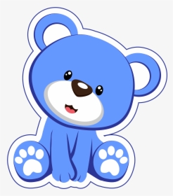Ursinho Azul Para Personalização - Teddy Bear Animated Png, Transparent Png, Free Download
