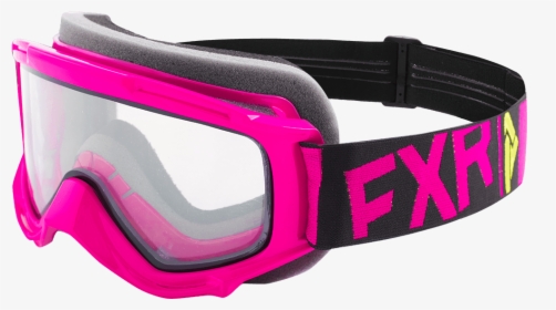 Fxr Youth Throttle Goggle Fuchsia/black/hivis Snowmobile - Pink Snowmobile Goggles, HD Png Download, Free Download