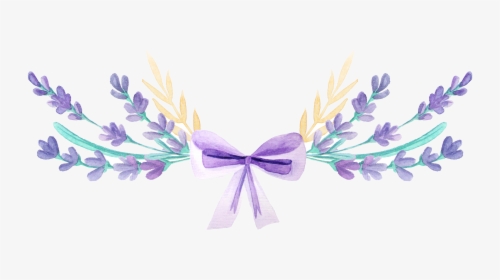 #ftestickers #watercolor #flowers #ribbon #lavender - Purple Floral Wreath Png, Transparent Png, Free Download
