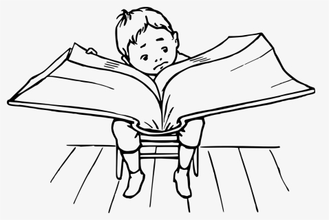 Thumb Image - Reading A Book Clipart Black And White, HD Png Download, Free Download
