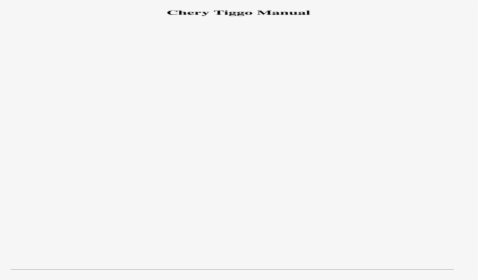 Chery Tiggo Manual Guide For Chery Tiggo 2012 Manual - User Guide, HD Png Download, Free Download