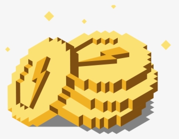 Tokens In The Form Of Gold Coins With A Lightning Bolt - Illustration, HD Png Download, Free Download