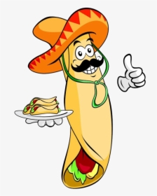 Taquitos Clipart Banner Black And White Library Tacos - Taquito Cartoon, HD Png Download, Free Download