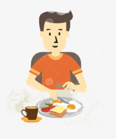 Transparent Breakfast Clipart Png - Man Eating Breakfast Clipart, Png Download, Free Download