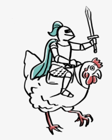 Riding A Chicken Drawing, HD Png Download, Free Download