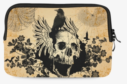 Awesome Skull With Crow Ipad Mini - Skull, HD Png Download, Free Download