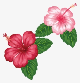 Royalty Free Flower Tropics Clip Art Red - Plumeria Hibiscus Tropical Flowers, HD Png Download, Free Download