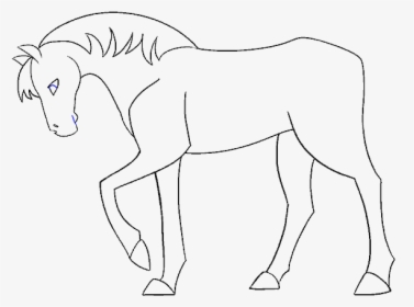 How To Draw Simple Horse - Cartoon Horse Drawing Easy, HD Png Download, Free Download