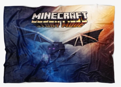 Minecraft Fleece Blanket Ender Dragon Battlefield Colorful - Batman, HD Png Download, Free Download