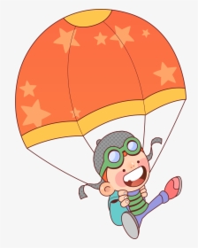 Transparent Paratrooper Clipart - Cartoon Parachute Clipart, HD Png Download, Free Download