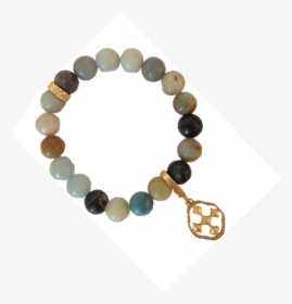 Glass Beaded Stretch Bracelet- Brown/ Worn Gold - Bracelet Png Top View, Transparent Png, Free Download