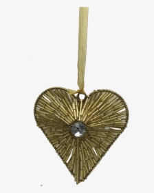 Gold Beaded Heart Ornament - Locket, HD Png Download, Free Download