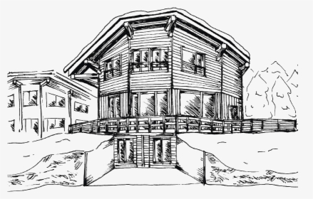 Chalet D"espoir Luxury Ski Chalet Sketch - House, HD Png Download, Free Download