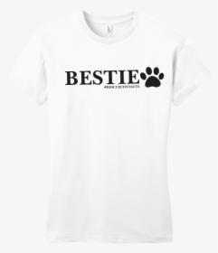 White Tee Shirt For Women That Says Bestie In Black - Active Shirt, HD Png Download, Free Download