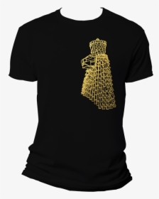 Black T Shirt Gold Logo - Illustration, HD Png Download, Free Download