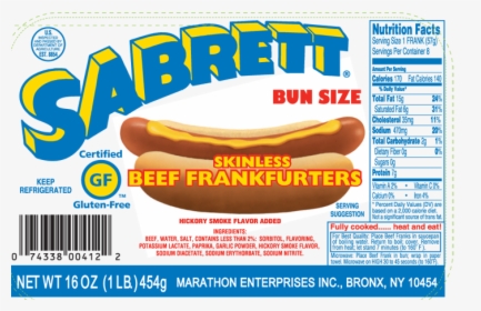 Sabrett Beef Franks 14 Oz, HD Png Download, Free Download