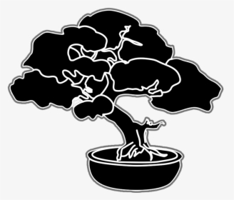 Bonsai Silhouette - Bonsai Tree Drawing Easy Black, HD Png Download, Free Download