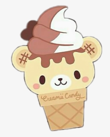 #cream #bear #teddy #icecream #kawaii - Soft Serve Ice Creams, HD Png Download, Free Download