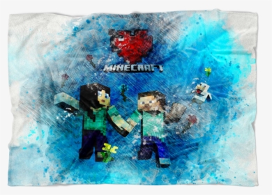Minecraft Fleece Blanket Minecraft Love Pencil Watercolor, HD Png Download, Free Download