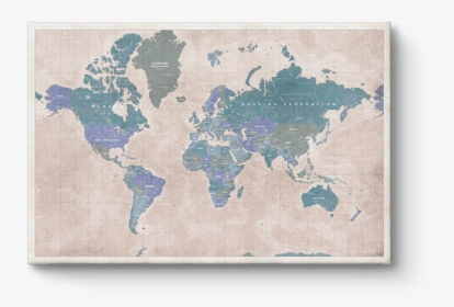 World Map Canvas Print - Niagara Falls On World Map, HD Png Download, Free Download