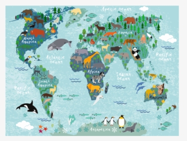 World Map Rectangular Picture "  Class= - Children's World Map, HD Png Download, Free Download
