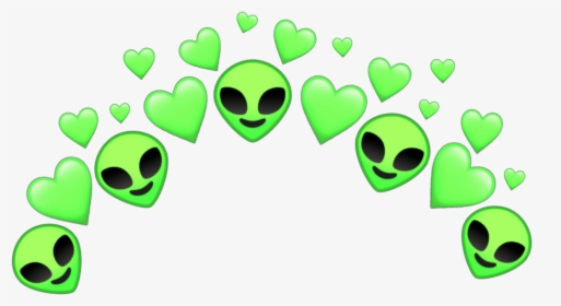 #aliens #alien #crown #crowns #space #galaxy #tumblr - Green Heart Crown Transparent, HD Png Download, Free Download