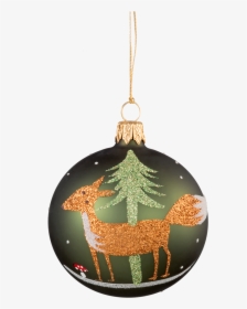 Glass Bauble Green With Fox, 7 Cm - Kristbaumkugeln Fuchs, HD Png Download, Free Download