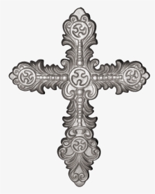 Transparent Gothic Cross Png - Black And White Ornate Cross, Png Download, Free Download