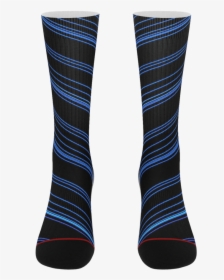 Blue/black Diagonal Striped Socks - Sock, HD Png Download, Free Download