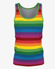 Retrorainbow Striped Women"s Tank Top With Bold Multicolored - Active Tank, HD Png Download, Free Download