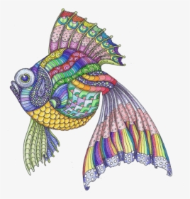Zentangle Fish Color Clipart , Png Download - Colorful Zentangle Fish, Transparent Png, Free Download