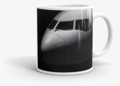 Boeing 777 Nose Black & White Coffee Mug - Airliner, HD Png Download, Free Download