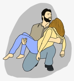 Man Holding Wife Cartoon, HD Png Download, Free Download