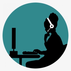 Silhouette Call Center Agent, HD Png Download, Free Download
