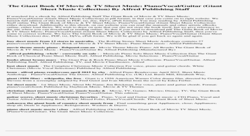 The Giant Book Of Movie Tv Sheet Music Piano Vocal, HD Png Download, Free Download