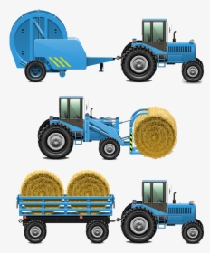 Drawing Tractors Farm Equipment - Cartoon Farmer Tractor Drawing, HD Png Download, Free Download